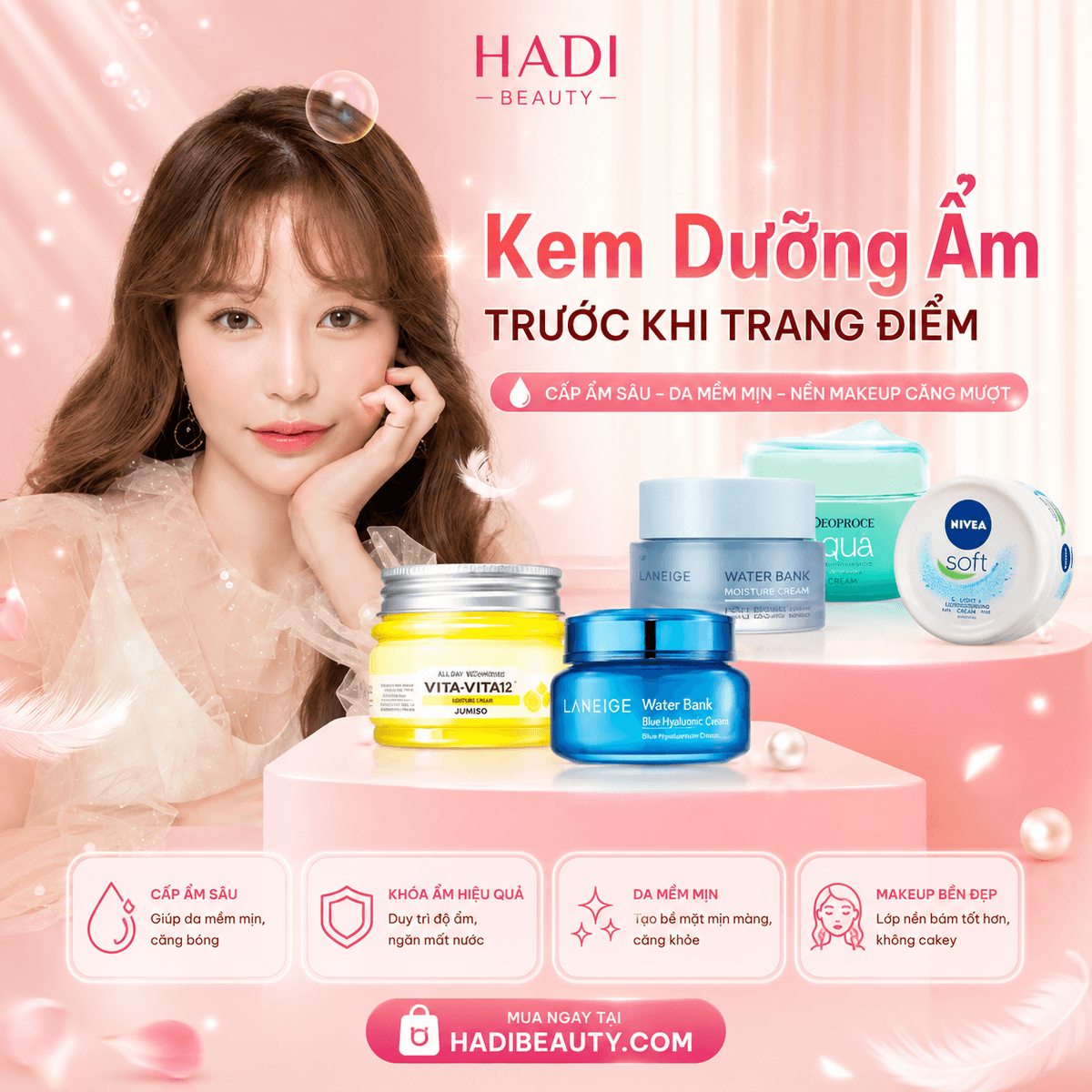 Các loại kem dưỡng ẩm trước khi trang điểm mà chị em nên sử dụng