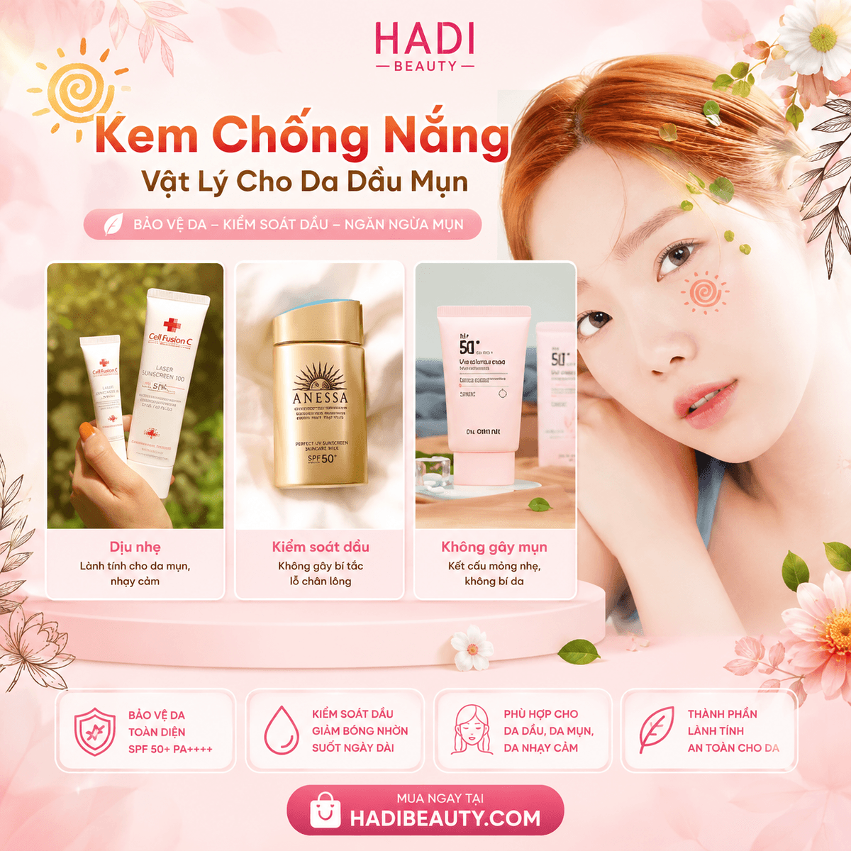 Review 13 Kem Chống Nắng Vật Lý lành tính, an toàn được yêu thích nhất