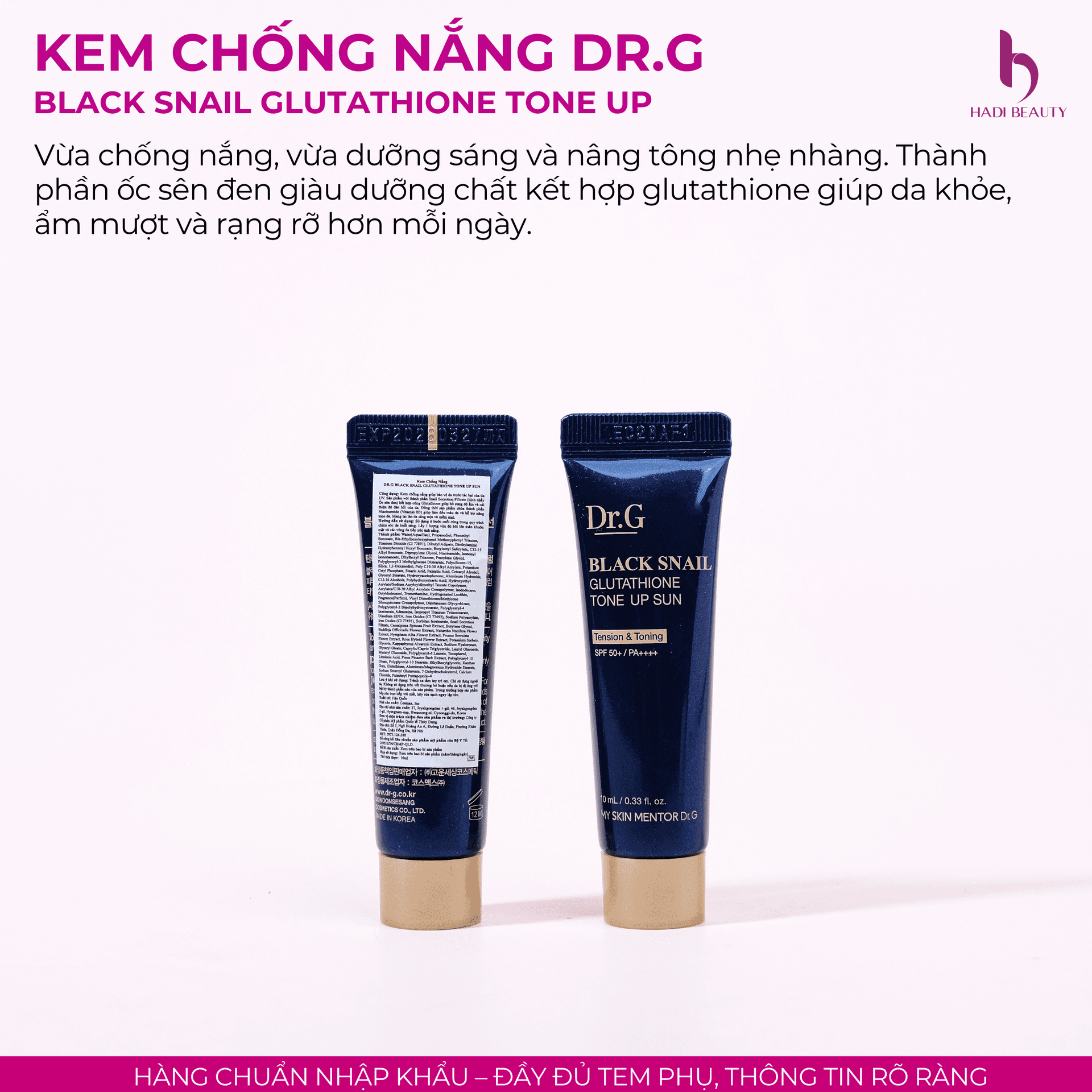 Kem Chng Nng Dr.G Black Snail Glutathione Tone Up Sun SPF 50+ PA++++ Kem Chng Nng Dr.G Black Snail Glutathione Tone Up Sun SPF 50+ PA++++