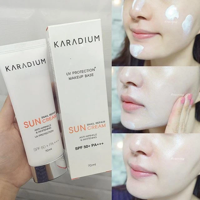 Kem Chống Nắng Karadium Snail Repair Sun Cream Spf 50+/PA+++ mang lớp màn bảo vệ da tối ưu