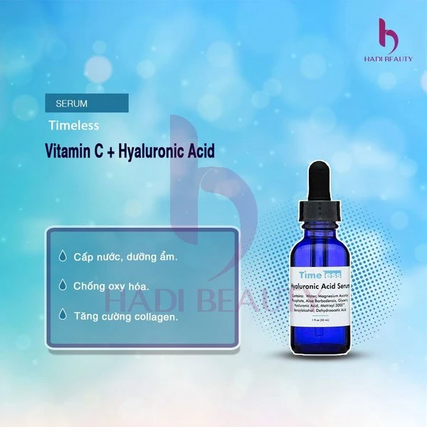 Review Serum trắng da Timeless Hyaluronic Acid Vitamin C