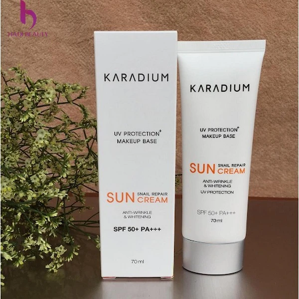 kem chống nắng tốt giá bình dân Karadium Snail Repair Sun Cream SPF50+ PA+++