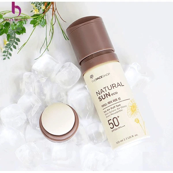xịt chống nắng The Face Shop Natural Sun Eco Ice Air Puff Sun SPF50