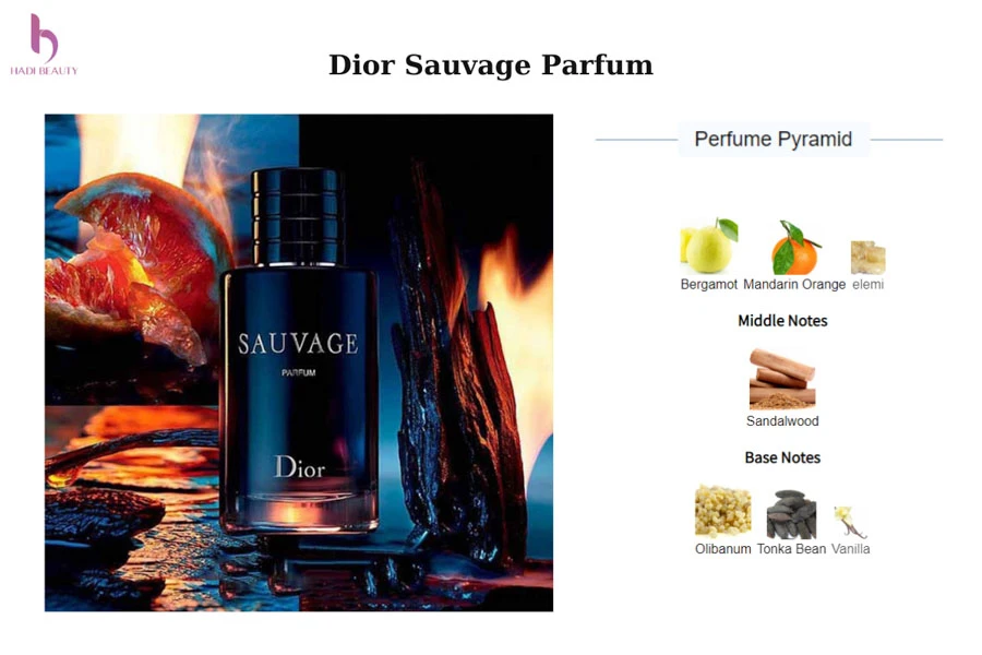 sự kết hợp hoàn hảo trong thành phần mùi hương của nước hoa nam dior sauvage parfum