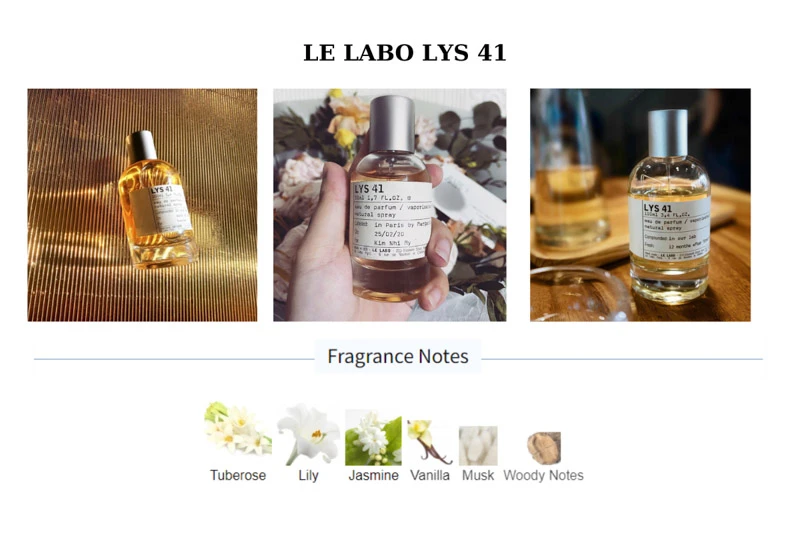 Hương thơm hoa trắng được hiện hữu bên trong chai nước hoa Le Labo Lys 41 Eau de Parfum 100ml