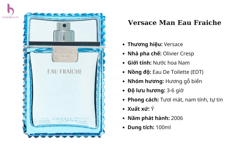 nước hoa Versace Eau Fraiche mang lại cảm giác từ biển cả