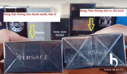 Nhìn vào bao bì đóng gọi của Versace để nhận biết