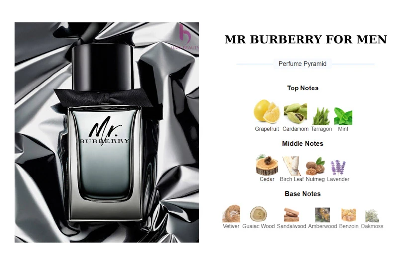 Mr Burberry For Men Eau De Toilette sử dụng rất nhiều thành phần mùi hương khác nhau
