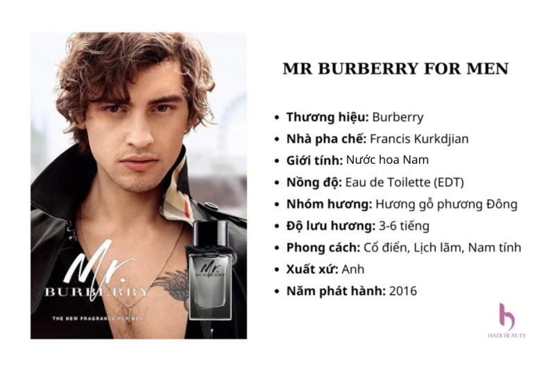 mr burberry for men eau de toilette - Dòng nước hoa từ thương hiệu Burberry cho nam giới