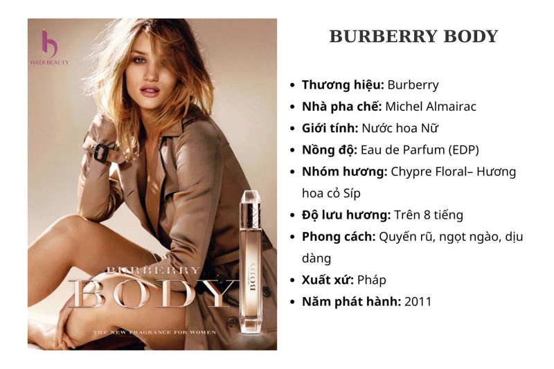 nước hoa nữ burberry body là dòng nước hoa dành cho phụ nữ hiện đại