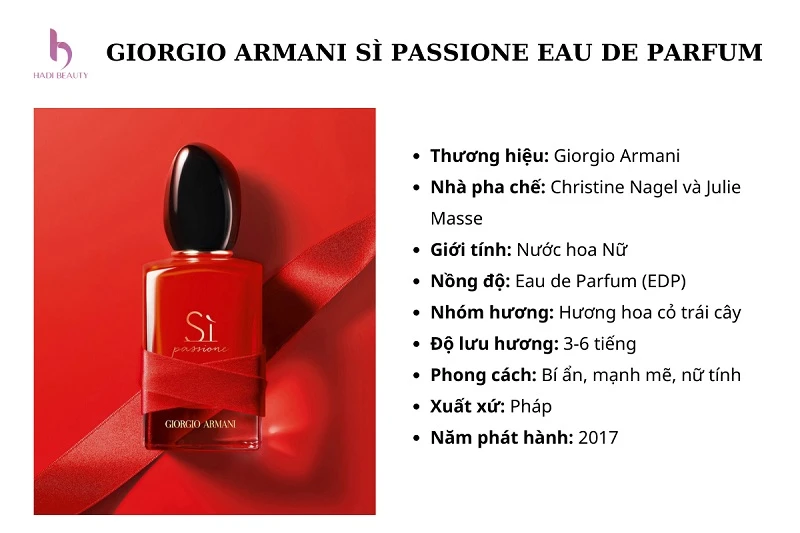 Dòng nước hoa sì passione eau de parfum tạo nên hình ảnh người phụ nữ quyền lực từ thương hiệu giorgio armani