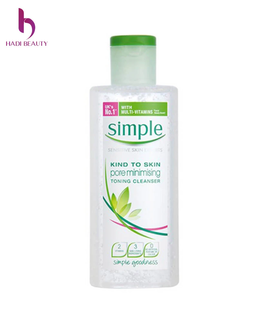 Toner cho da dễ nổi mụn Simple Kind to Skin Pore Minimising Toning Cleanser của mỹ phẩm Simple