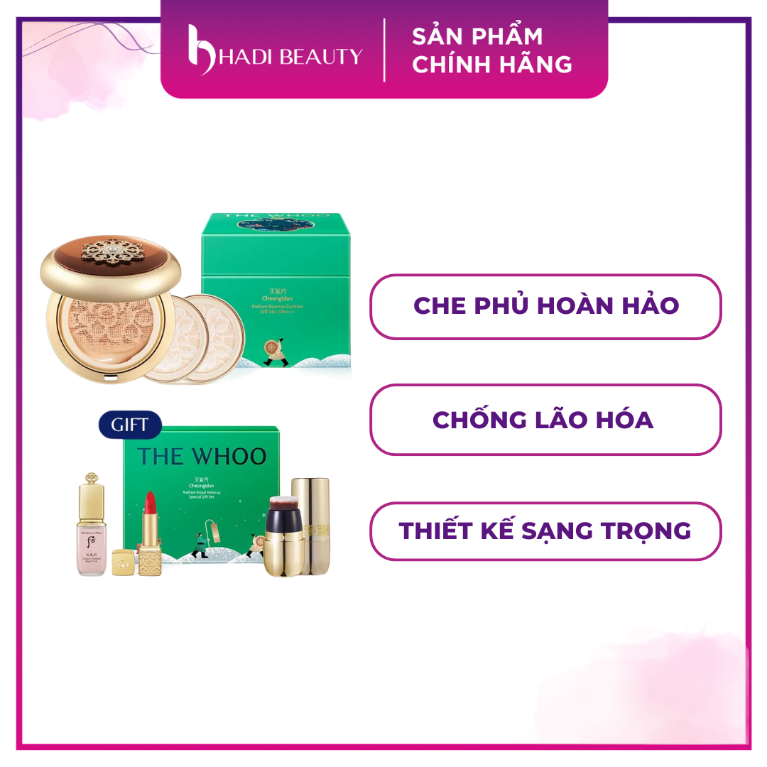 Set Phấn Nước The Whoo Cheongidan Radiant Essence Cushion